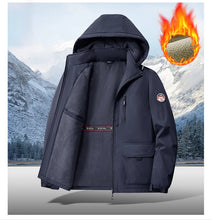 Big&Tall 8XL Men Outdoor Jacket Fleece Lined Thick Warm Winter Jacket Hiking Camping Windbreaker Plus Size Outwear Hooded Coat