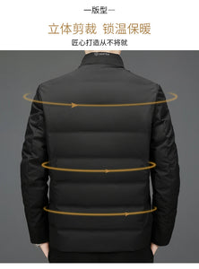 New Men's Lightweight Duck Down Jackets 2025 Autumn Winter Business Casual Warm Puffer Coat Windproof Solid Padded Tops Clothing