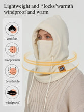 Winter Warm Hat with Mask and Neck Warmer 3-in-1 Windproof Balaclava forMen and Women Masked hat Cycling Cold Weather Protection