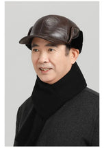 Winter Men's  Hat Thicken Leather Cowhide Baseball Caps With Ears Warm Snapback Dad's Hats Sombrero De Cuero Del Hombre