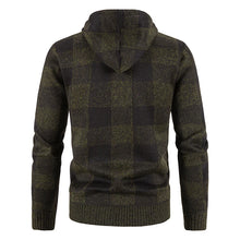 Men's New Plaid Jacket Hooded Sweater Autumn Winter Fleece Outwear Thick Warm Casual Clothing Cold Windbreaker Coat