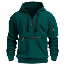 Men's autumn and winter pocket zipper hoodie fashion casual everyday with outdoor sports warm drawstring long-sleeved Tops