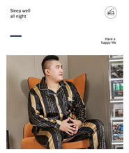 5XL Big Size Pajamas For Men 165KG Spring Summer Ice Silk Satin Cool Pajama Man Set Casual Loose Luxury Print Sleepwear Pijama