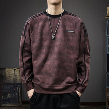 New Winter Warm Plush Sweatshirt Men's Round Neck Pullover Trendy Casual Versatile Top