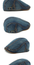 2025 Spring New Washed Denim Hat Men's Beret British Retro Cap Women's Casual Forward Hat