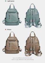 Zency Genuine Leather Women's Fashion Backpack High Quality School Travel Shoulder Bags Satchel Rucksack Multifunctional Pockets