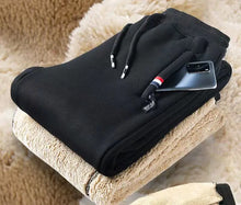 Winter Men's Cotton Tight Track Pants Fleece-Lined Thick Lambskin Knitted Sweatpants Casual Pants Men's Factory Direct Supply