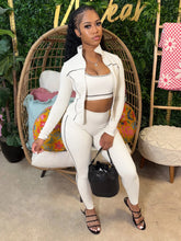 Weird Puss Casual 3 Piece Set Women Tracksuit Elastic Vest+Zip Jacket+Leggings Matching Street Sporty Fitness Street Shapewear