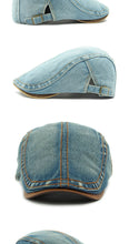2025 Spring New Washed Denim Hat Men's Beret British Retro Cap Women's Casual Forward Hat
