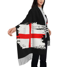 Custom UK Flag Tassel Scarf Women Winter Warm Shawl Wrap