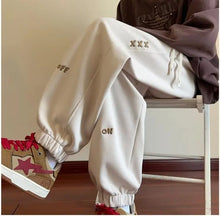 Winter Thickened Fleece Men's Pants Warm Casual Embroidery Letter Fleece Liner Thick Trousers Outdoor Thermal Warm Sweatpants