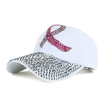 HOPE Believe Pink Ribbon Sparkly Denim Cap Breast Cancer Awareness Washed Dad Hats Rhinestone Bling Breast Cancer Survivor Gifts