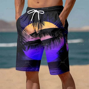 Summer Hawaiian 3D Printed Palm Trees Beach Shorts For Men & Women