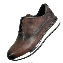 Men's Genuine Leather Comfortable Heightening Casual Shoes Non-Slip Sole Brock Lace Up Sneakers Banquet Walking Men Shoes b17