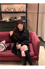 2025 Fall and Winter New Women Tops Coat Wool Blends Turn Down Collar Long Sleeve Double Breasted A Line Female Coats Clothing