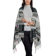 Custom UK Flag Tassel Scarf Women Winter Warm Shawl Wrap