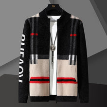 Knit Men 's Cardigan Sweater Coat Men Wool Cotton Sweatercoat Striped Fashion christmas Autumn Knitted Sweater Jacket