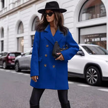 Women's Winter Coats Fashion Casual Mid-length Suit Collar Tweed Warm Coats and Jackets Women Wool & Blends Coats for Women