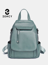Zency Genuine Leather Women's Fashion Backpack High Quality School Travel Shoulder Bags Satchel Rucksack Multifunctional Pockets