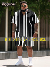 Biggmans Big And Tall Shirt Set For Men's Clothing Fashion Summer Short -sleeved shorts Leisure Sports Man Plus size Printing