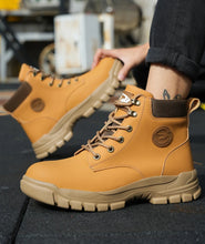High-top PU anti-smash anti-puncture breathable safety shoes