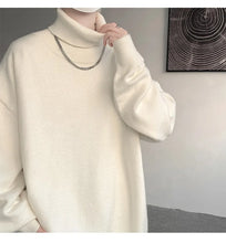 Knitted Warm Sweater Men Turtleneck Sweater Men's Loose Casual Pullovers Autumn Winter New Solid Color Pullovers M-XXXXXXXXL
