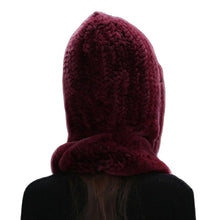 Winter Hats for Woman Fall Cap Warm Natural Fur Hat with Neck Scarves Bonnets Women Knitted Real Rex Rabbit Fur Hat Hooded Scarf