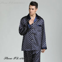 Plus Size Men's Sleepwear 2PCS Pajamas Set Spring Autumn Long Sleeve Trouser Pijamas Suit Loungewear Loose Silk Satin Home Wear