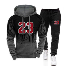 Mens Tracksuit Sports Printing Casual Hooded Sweatshirts+Pants 2 Piece Set Jogging Clothing Splash-ink Suit Hot Sales Menswear