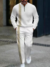 2-piece set, European and American men's fashionable sports long-sleeved top and long pants set
