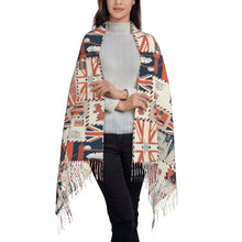 Custom UK Flag Tassel Scarf Women Winter Warm Shawl Wrap