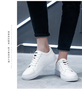 Fashion Men's Leather High-Top Sneakers:Autumn Casual& Non-Slip