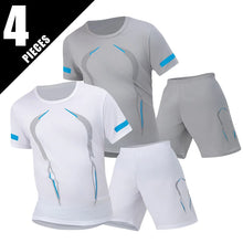 2/4 Pcs Men's Quick-drying Sports Fashion Suit Loose Plus Size Breathable Short Sleeve Joker Running Fitness And Leisure Shorts