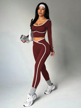 Women's Fall/Winter New Arrival Round Neck Long Sleeve Yoga Top Outdoor Sports Fitness Yoga Pants