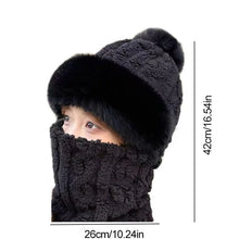Women's winter windproof ski mask with integrated ear protection, plush lining, and outdoor sports one-piece scarf and hat, perf