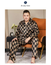 5XL Big Size Pajamas For Men 165KG Spring Summer Ice Silk Satin Cool Pajama Man Set Casual Loose Luxury Print Sleepwear Pijama