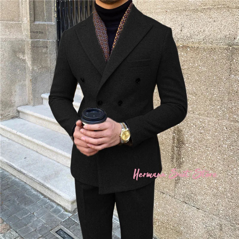 Men's 2 piece suit set（Jacket+Pants) Fashion Casual Man Suit Set Man Business suit set