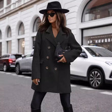 Women's Winter Coats Fashion Casual Mid-length Suit Collar Tweed Warm Coats and Jackets Women Wool & Blends Coats for Women