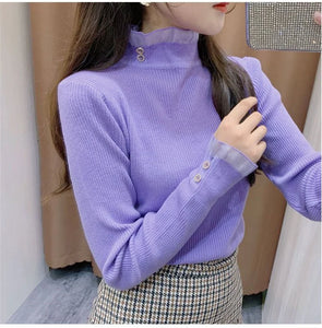 Winter Women Turtleneck Sweater Oversize Long Sleeve Top