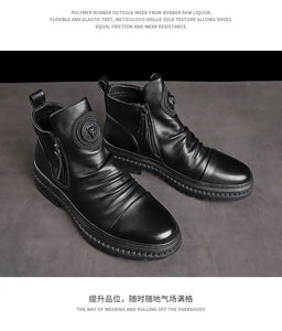 Men's Leather Boots  Comfortable Anti Slip