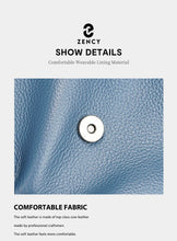 Zency Genuine Leather Women's Fashion Backpack High Quality School Travel Shoulder Bags Satchel Rucksack Multifunctional Pockets