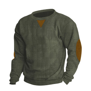 Autumn Winter Men's Corduroy  Long sleeved Sports T-Shirt Wear resistant & Thermal