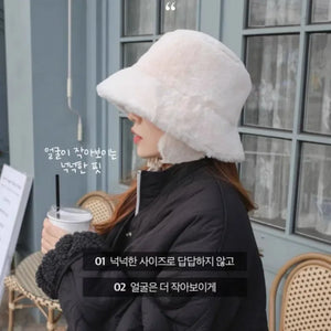 Women Winter Warm Retro Solid Color Plush Cap