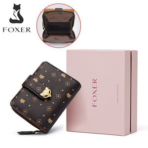 FOXER Women Fashion PVC Leather Short Wallet Card Holder