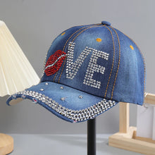 Baseball Cap for Women Sequins Rhinestone Droplets Casual Sports Cap Female Denim Cloth Adjustable Hat Sunshade Hip Hop