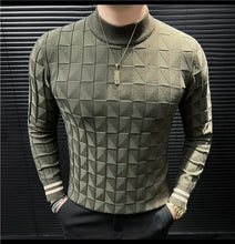 High Quality Half High Collar Knitted Sweater for Men Casual Business Pullover Sweater Slim Fit Warm Knitwear Tops Autumn Winter