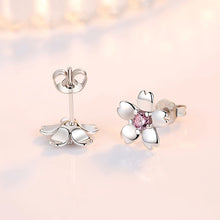 925 Sterling Silver New Jewelry Crystal Zircon Flower Stud Earrings