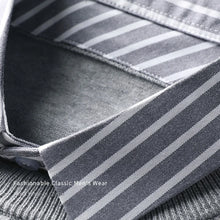 Men's Knit Sweater with Shirt Collar - Gray Vintage Style Fake Layered Business Casual Pullover Old Money Style Top