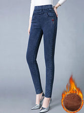 Winter Thicken Jeans Pencil Denim Pants Women Plush Velvet Lined