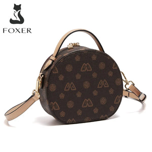 FOXER Sign PU Leather Women's Circular Messenger Bag